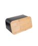 Ψωμιέρα Μεταλλική Μαύρη με Καπάκι 34,5x19x17cm Estia Home Art Bamboo Essentials 01-12861