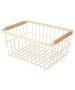 Καλάθι Οργάνσης 33x22x15cm Μεταλλικό με Ξύλινες Λαβές Estia Home Art Allure Ivory 01-24734