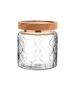 Δοχείο Αποθήκευσης Γυάλινο Ανάγλυφο 500ml 11x10cm με Καπάκι Κλιπ Estia Home Art Allure 01-23591