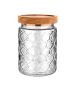 Δοχείο Αποθήκευσης Γυάλινο Ανάγλυφο 700ml 14x10cm με Καπάκι Κλιπ Estia Home Art Allure 01-23607