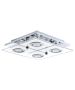 Σποτ Ροζέτα Τετράφωτη  D29x29xH7m 4xGU10 3000K Ατσάλι Χρώμιο-Διάφανο Σατινέ Γυαλί Eglo Cabo 30931