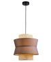Φωτιστικό Κρεμαστό Μονόφωτο Διπλό 1xE27 D350x H1500mm Ύφασμα-Ράταν Viokef Rika 4306000