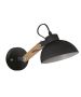 YQ-4004 POL BLACK METAL-WOOD WALL LAMP 1Ε1 HOMELIGHTING 77-4499