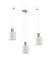 SE21-NM-4-NM3-SH1 ADEPT TUBE Nickel Matt Pendant White Fabric Shade+ HOMELIGHTING 77-8416