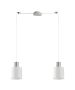 SE21-NM-4-NM2-SH1 ADEPT TUBE Nickel Matt Pendant White Fabric Shade+ HOMELIGHTING 77-8417