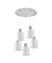 SE21-NM-4-5NM-SH1 ADEPT TUBE Nickel Matt Pendant White Fabric Shade+ HOMELIGHTING 77-8419