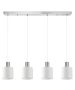 SE21-NM-4-4NM-SH1 ADEPT TUBE Nickel Matt Pendant White Fabric Shade+ HOMELIGHTING 77-8420