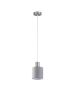 SE21-NM-4-SH2 ADEPT TUBE Nickel Matt Pendant Grey Fabric Shade+ HOMELIGHTING 77-8421