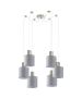 SE21-NM-4-NM6-SH2 ADEPT TUBE Nickel Matt Pendant Grey Fabric Shade+ HOMELIGHTING 77-8422