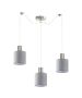 SE21-NM-4-NM3-SH2 ADEPT TUBE Nickel Matt Pendant Grey Fabric Shade+ HOMELIGHTING 77-8423