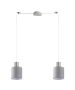 SE21-NM-4-NM2-SH2 ADEPT TUBE Nickel Matt Pendant Grey Fabric Shade+ HOMELIGHTING 77-8424
