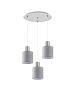 SE21-NM-4-3NM-SH2 ADEPT TUBE Nickel Matt Pendant Grey Fabric Shade+ HOMELIGHTING 77-8425