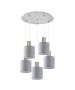 SE21-NM-4-5NM-SH2 ADEPT TUBE Nickel Matt Pendant Grey Fabric Shade+ HOMELIGHTING 77-8426