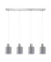 SE21-NM-4-4NM-SH2 ADEPT TUBE Nickel Matt Pendant Grey Fabric Shade+ HOMELIGHTING 77-8427