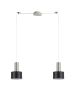 SE21-NM-4-NM2-MS1 ADEPT TUBE Nickel Matt Pendant Black Metal Shade+ HOMELIGHTING 77-8452