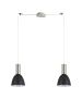 SE21-NM-4-NM2-MS2 ADEPT TUBE Nickel Matt Pendant Black Metal Shade+ HOMELIGHTING 77-8459