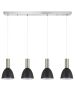 SE21-NM-4-4NM-MS2 ADEPT TUBE Nickel Matt Pendant Black Metal Shade+ HOMELIGHTING 77-8462