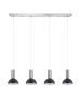 SE21-NM-4-4NM-MS3 ADEPT TUBE Nickel Matt Pendant Black Metal Shade+ HOMELIGHTING 77-8469