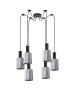 SE21-BL-4-BL6-GL1 ADEPT TUBE Black Pendant Smoked Glass+ HOMELIGHTING 77-8484