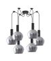 SE21-BL-4-BL6-GL2 ADEPT TUBE Black Pendant Smoked Glass+ HOMELIGHTING 77-8491