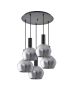 SE21-BL-4-5BL-GL2 ADEPT TUBE Black Pendant Smoked Glass+ HOMELIGHTING 77-8495