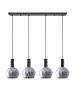 SE21-BL-4-4BL-GL2 ADEPT TUBE Black Pendant Smoked Glass+ HOMELIGHTING 77-8496