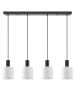SE21-BL-4-4BL-SH1 ADEPT TUBE Black Pendant White Fabric Shade+ HOMELIGHTING 77-8511