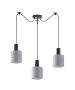 SE21-BL-4-BL3-SH2 ADEPT TUBE Black Pendant Grey Fabric Shade+ HOMELIGHTING 77-8514
