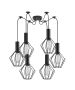 SE21-BL-4-BL6-GR1 ADEPT TUBE Black Pendant Black Metal Grid+ HOMELIGHTING 77-8527