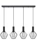 SE21-BL-4-4BL-GR1 ADEPT TUBE Black Pendant Black Metal Grid+ HOMELIGHTING 77-8532