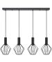 SE21-BL-4-4BL-GR1 ADEPT TUBE Black Pendant Black Metal Grid+ HOMELIGHTING 77-8532