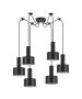 SE21-BL-4-BL6-MS1 ADEPT TUBE Black Pendant Black Metal Shade+ HOMELIGHTING 77-8541