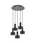 SE21-BL-4-5BL-MS1 ADEPT TUBE Black Pendant Black Metal Shade+ HOMELIGHTING 77-8545