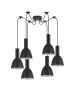 SE21-BL-4-BL6-MS2 ADEPT TUBE Black Pendant Black Metal Shade+ HOMELIGHTING 77-8548