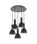 SE21-BL-4-5BL-MS2 ADEPT TUBE Black Pendant Black Metal Shade+ HOMELIGHTING 77-8552