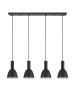 SE21-BL-4-4BL-MS2 ADEPT TUBE Black Pendant Black Metal Shade+ HOMELIGHTING 77-8553