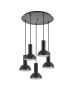 SE21-BL-4-5BL-MS3 ADEPT TUBE Black Pendant Black Metal Shade+ HOMELIGHTING 77-8559