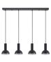 SE21-BL-4-4BL-MS3 ADEPT TUBE Black Pendant Black Metal Shade+ HOMELIGHTING 77-8560