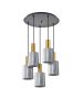 SE21-GM-4-5BL-GL1 ADEPT TUBE Gold Matt Pendant Smoked Glass+ HOMELIGHTING 77-8579