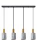 SE21-GM-4-4BL-GL1 ADEPT TUBE Gold Matt Pendant Smoked Glass+ HOMELIGHTING 77-8580