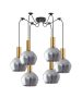 SE21-GM-4-BL6-GL2 ADEPT TUBE Gold Matt Pendant Smoked Glass+ HOMELIGHTING 77-8582