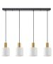 SE21-GM-4-4BL-SH1 ADEPT TUBE Gold Matt Pendant White Fabric Shade+ HOMELIGHTING 77-8602