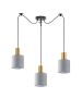 SE21-GM-4-BL3-SH2 ADEPT TUBE Gold Matt Pendant Grey Fabric Shade+ HOMELIGHTING 77-8605