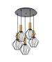 SE21-GM-4-5BL-GR1 ADEPT TUBE Gold Matt Pendant Black Metal Grid+ HOMELIGHTING 77-8622