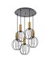 SE21-GM-4-5BL-GR1 ADEPT TUBE Gold Matt Pendant Black Metal Grid+ HOMELIGHTING 77-8629