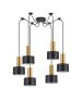 SE21-GM-4-BL6-MS1 ADEPT TUBE Gold Matt Pendant Black Metal Shade+ HOMELIGHTING 77-8632