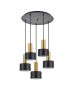 SE21-GM-4-5BL-MS1 ADEPT TUBE Gold Matt Pendant Black Metal Shade+ HOMELIGHTING 77-8636