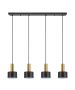 SE21-GM-4-4BL-MS1 ADEPT TUBE Gold Matt Pendant Black Metal Shade+ HOMELIGHTING 77-8637