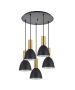 SE21-GM-4-5BL-MS2 ADEPT TUBE Gold Matt Pendant Black Metal Shade+ HOMELIGHTING 77-8643