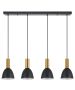 SE21-GM-4-4BL-MS2 ADEPT TUBE Gold Matt Pendant Black Metal Shade+ HOMELIGHTING 77-8644